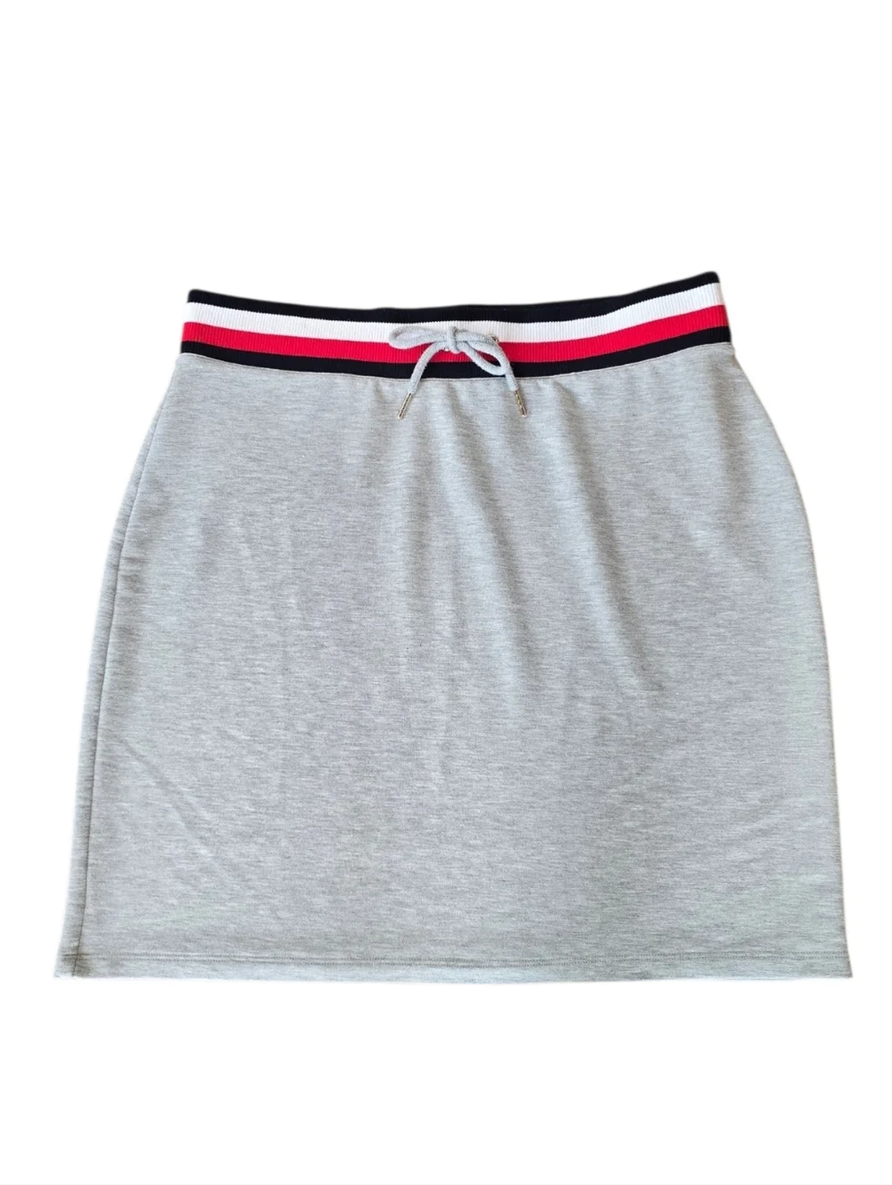 Tommy Hilfiger Gray Knit Striped Waistband Sporty Skirt L